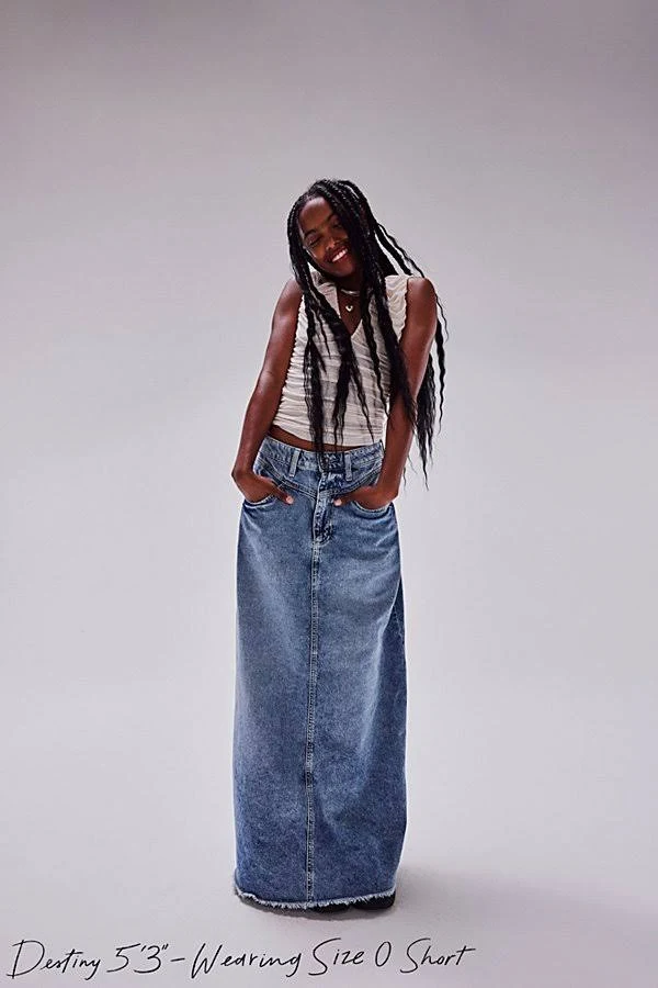 We The Free Come As You Are Denim Maxi Skirt