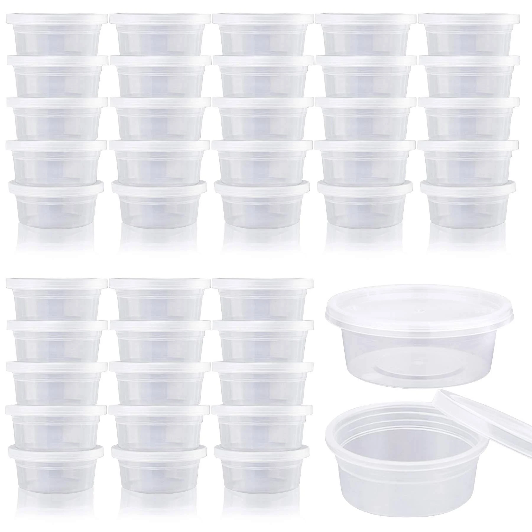 Augshy Small Plastic Containers With Lids 50 Pack Slime Containers with Lids，Con