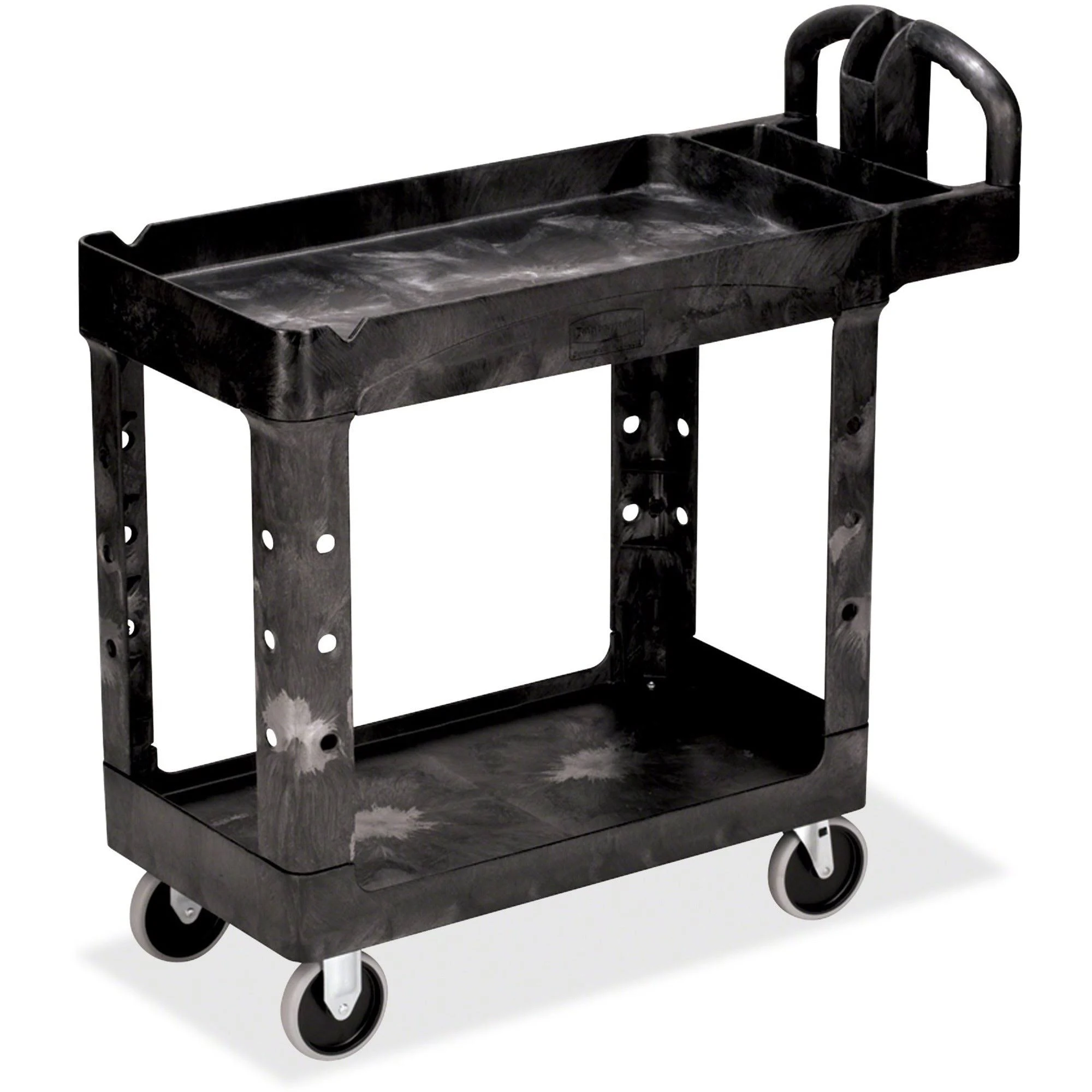 Rubbermaid Heavy Duty 2-Shelf Black Utility Cart