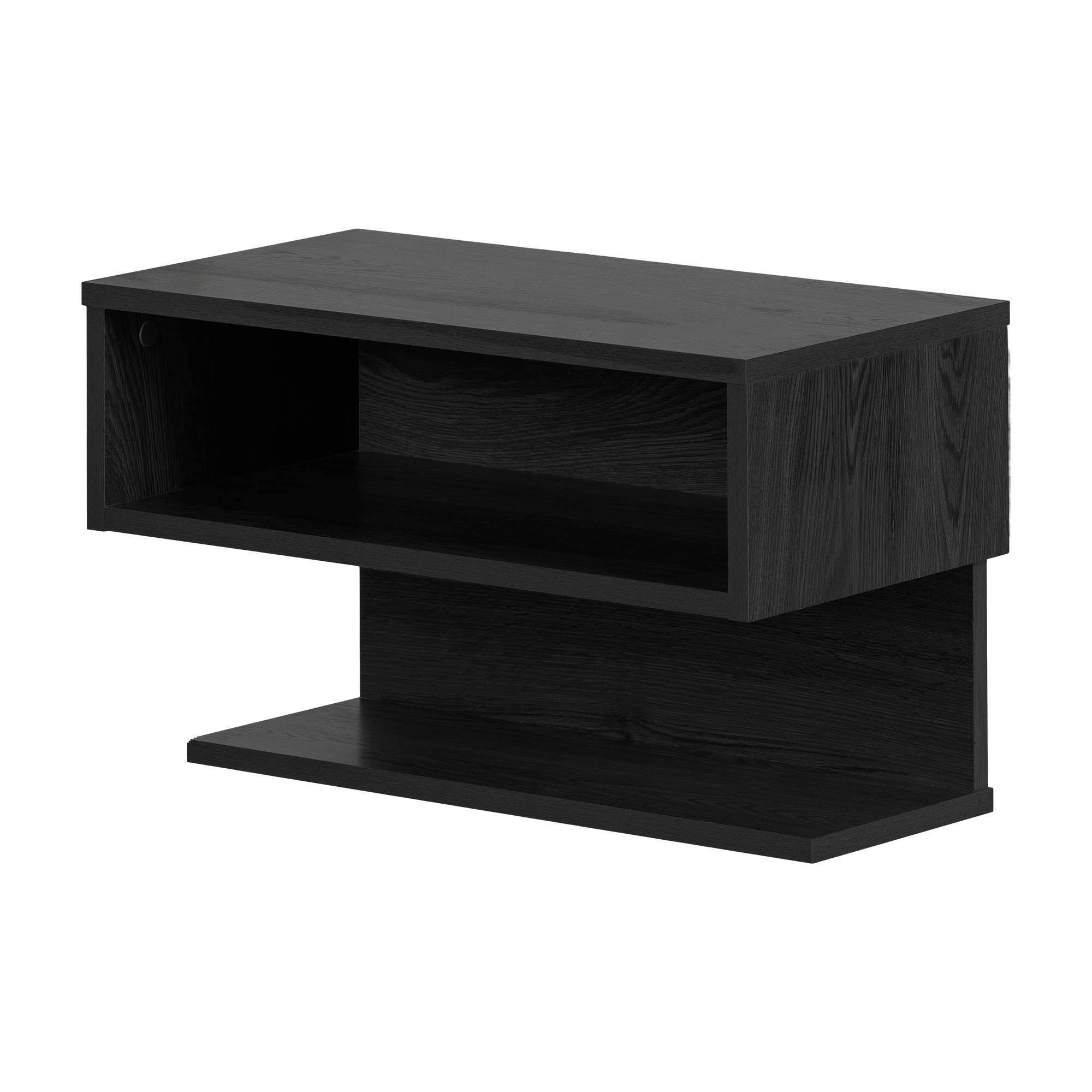 Fusion Floating Nightstand Gray Oak South Shore