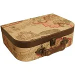 Wald Imports, Ltd. Large Map Faux Leather Suitcase