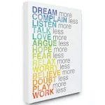 Stupell Industries Dream More Typography Canvas Wall Art, 16 x 20, Design by Artist Louise Carey