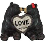 Ebros Love is in The Air Black Bear Couple Kissing and Holding Hands 2 Piece 5&#034;H