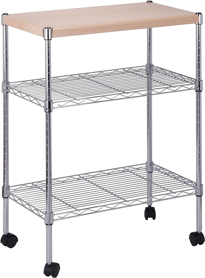 Honey-Can-Do Mini 3-Tier Dining Cart ,Chrome