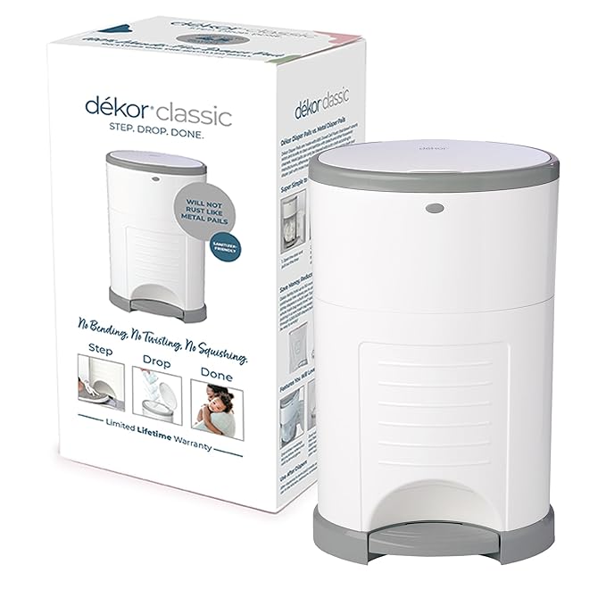 Dekor Classic Hands Free Diaper Pail - Gray