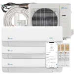 Senville Tri-Zone Mini Split Air Conditioner Heat Pump 28000 BTU