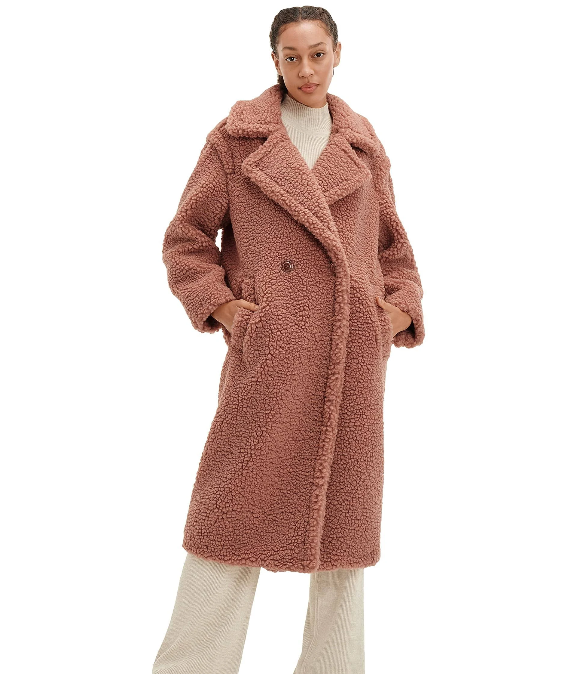 UGG Women's Gertrude Long Teddy Coat