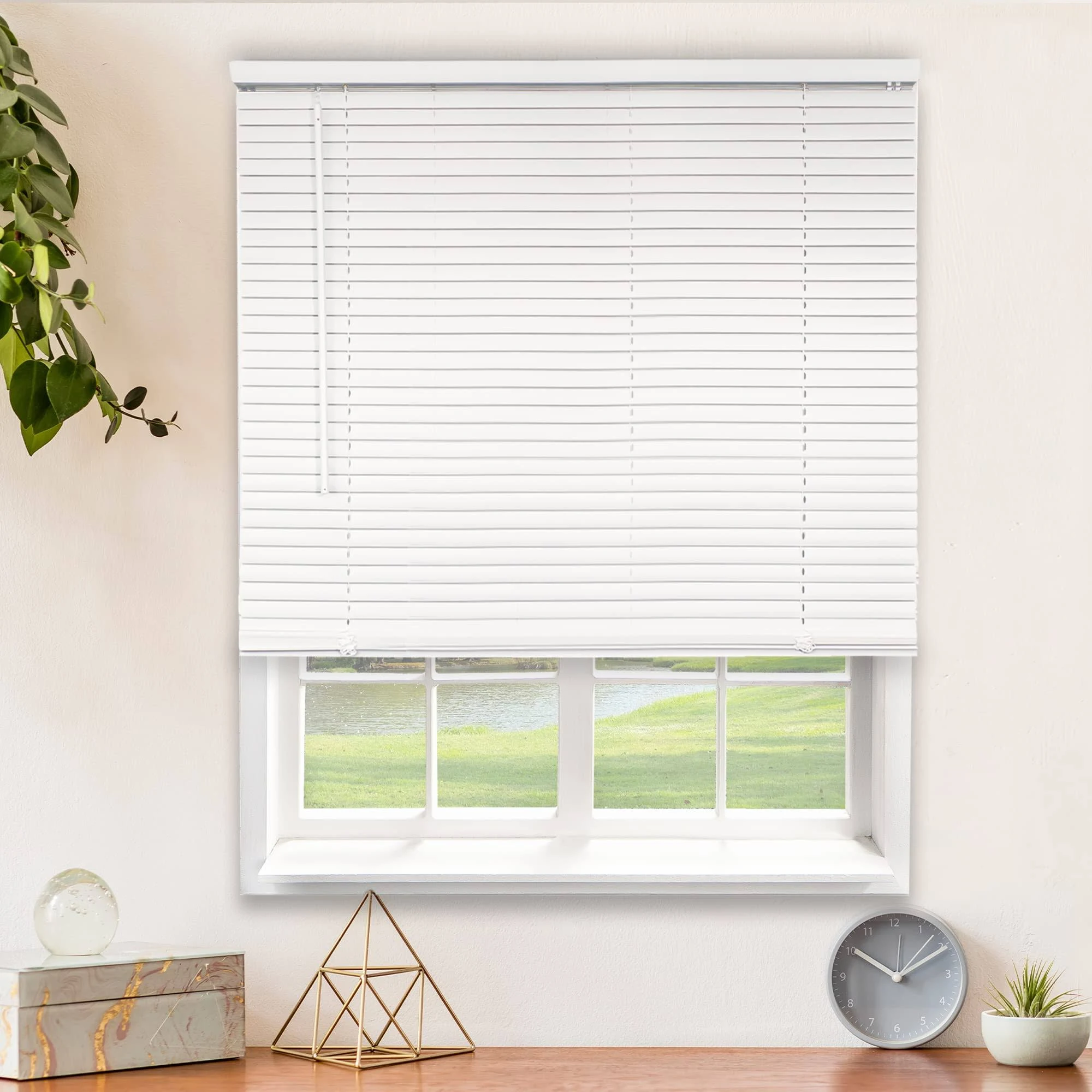 Chicology Cordless 1-Inch Vinyl Mini Blinds, Size: 16 inch x 60 inch, White