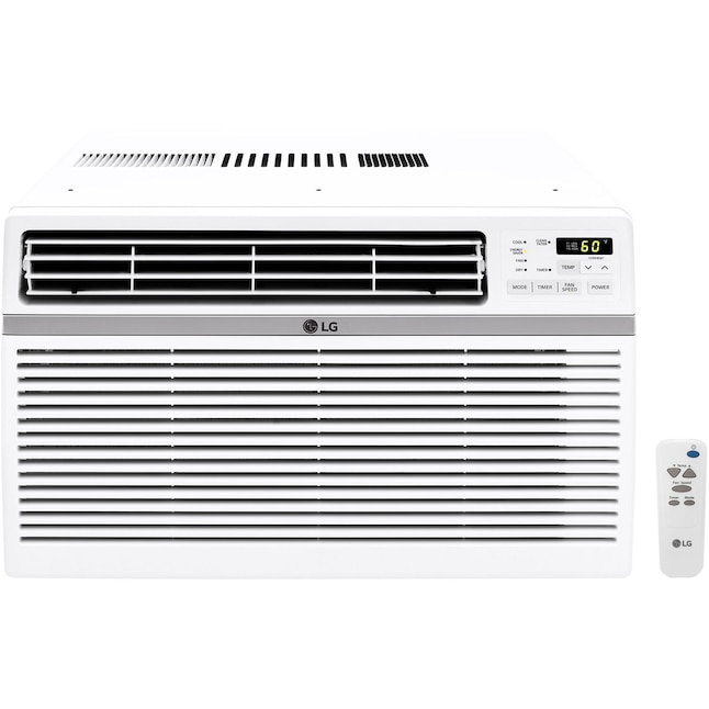 LG Window-Mounted Air Conditioner, 10,000 BTU, 15"H x 23 5/8"W x 22 3/16"D, White