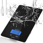 KOIOS Food Scale, 33lb/15Kg Digital Kitchen Scale for Food Ounces Grams Cooking Baking, 1g/0.1oz Precise Graduation, Waterproof Tempered Glass, USB Rechargeable, 6 Weight Units,No AAA Battery Included