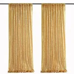 B-COOL Gold Sequin Backdrop Curtain 2 Packs