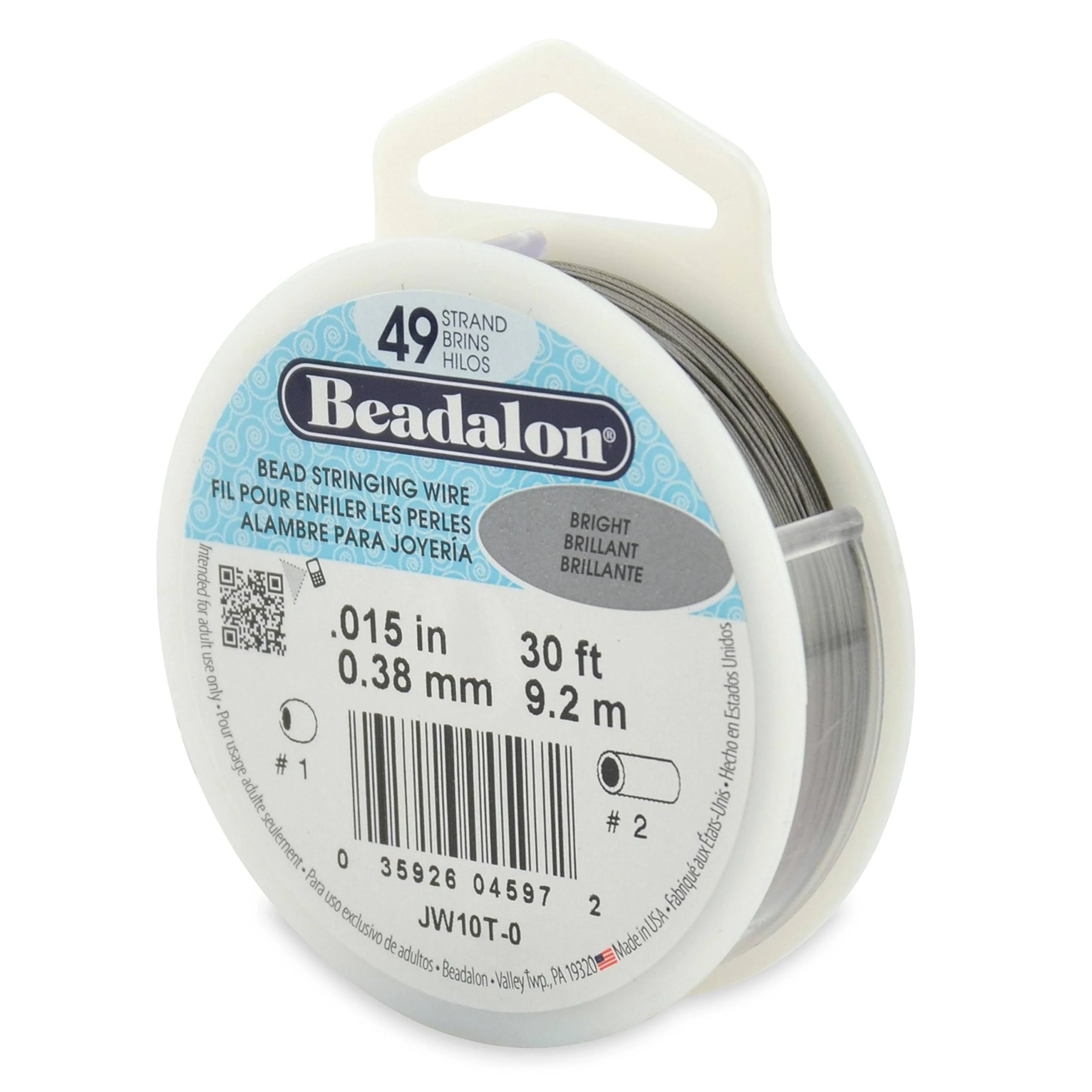 Beadalon Bead Wire 49 Strand .015" Bright 30'