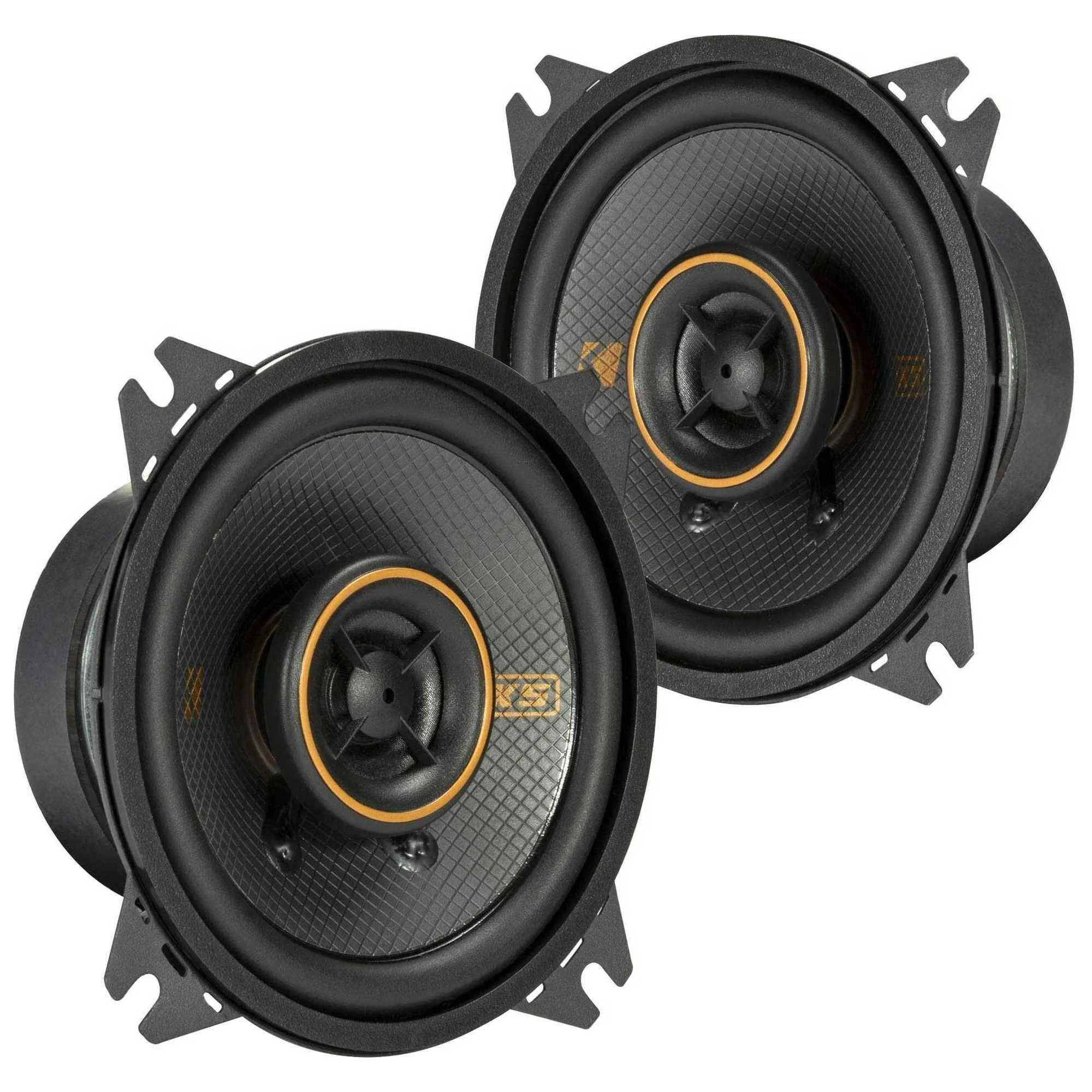 KICKER 51KSC404 Coaxial Speaker System, 2-Way Design, One (1) Pair, 4" (100mm) Polypropylene Woofer/Midrange, 1/2" (13mm) Silk-Dome Tweeters, 75 Watts RMS, 150 Watts Peak