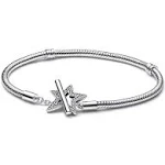 925 Sterling Silver Asymmetric Star T Bar Snake Chain Bracelet   100% Authentic European Dangle Charm For Womens Fashion DIY Womens Jewelry From Pgjewelry, $24.44 | DHgate.Com