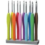 Clover Amour Crochet Hook Set - 10 Different Soft Grip Hooks (2.25mm - 6.0mm)