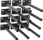 16 Pcs 6&#034; Black Solid Steel Floating Shelf Bracket Blind Shelf Supports - Bra...