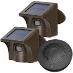 eMACROS 1/2 Mile Long Range Solar Wireless Driveway Alarm Outdoor Weather Resistant Motion Sensor & Detector-Security Alert System-Monitor