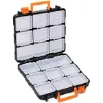 EMENTOL Tool Organizer Box with 16 Compartments, Durable Plastic Storage Box, Parts Organizers