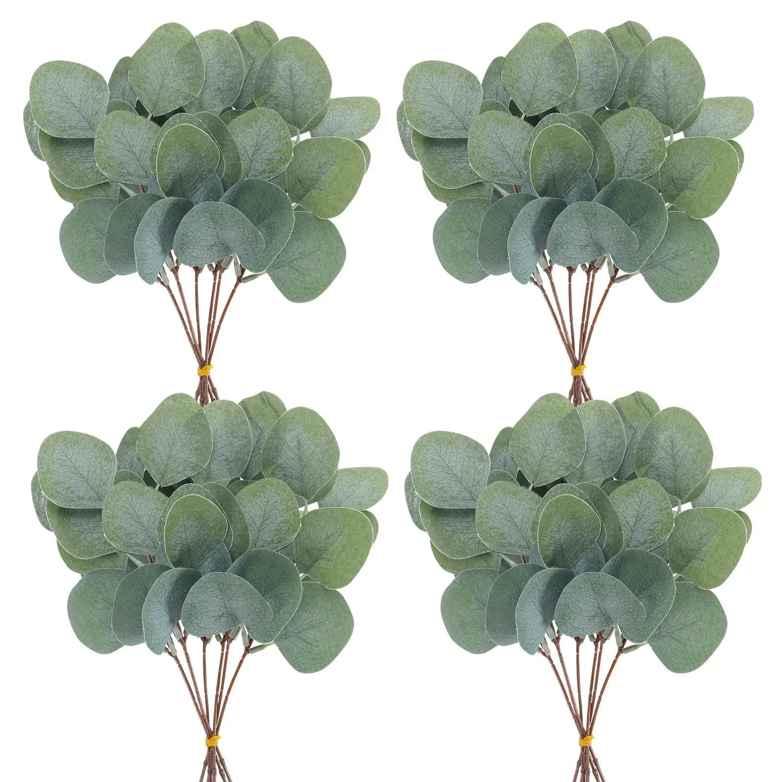 24pcs Eucalyptus Stems Bulk Silver Dollar, Artificial Greenery Leaves Stems Fake Eucalyptus Plant Branches for Floral Arrangement Vase Wedding Centerpieces Bouquets Home Table Decorations