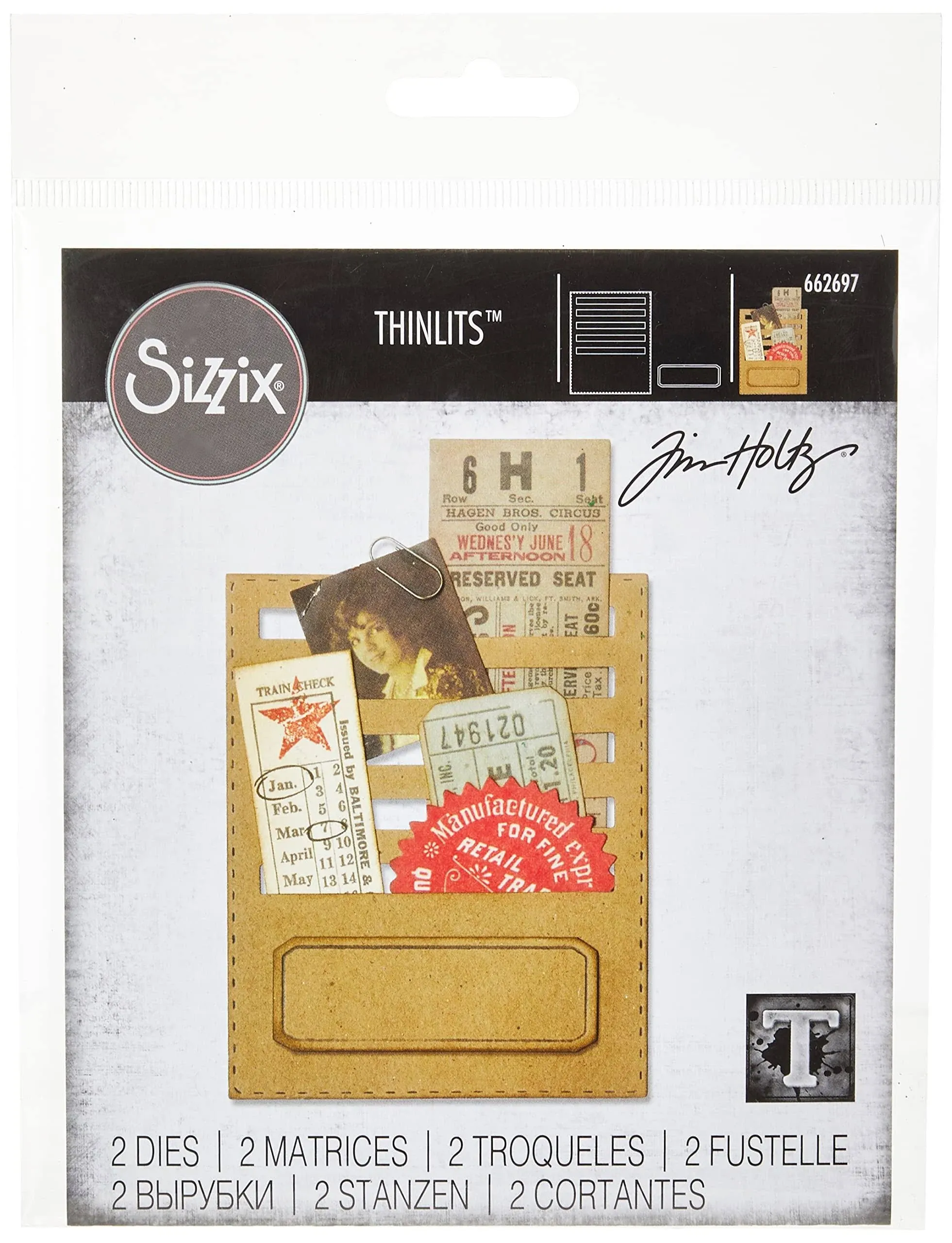 Tim Holtz Sizzix Thinlits Die ~ STITCHED SLOTS ~ Alterations 662697