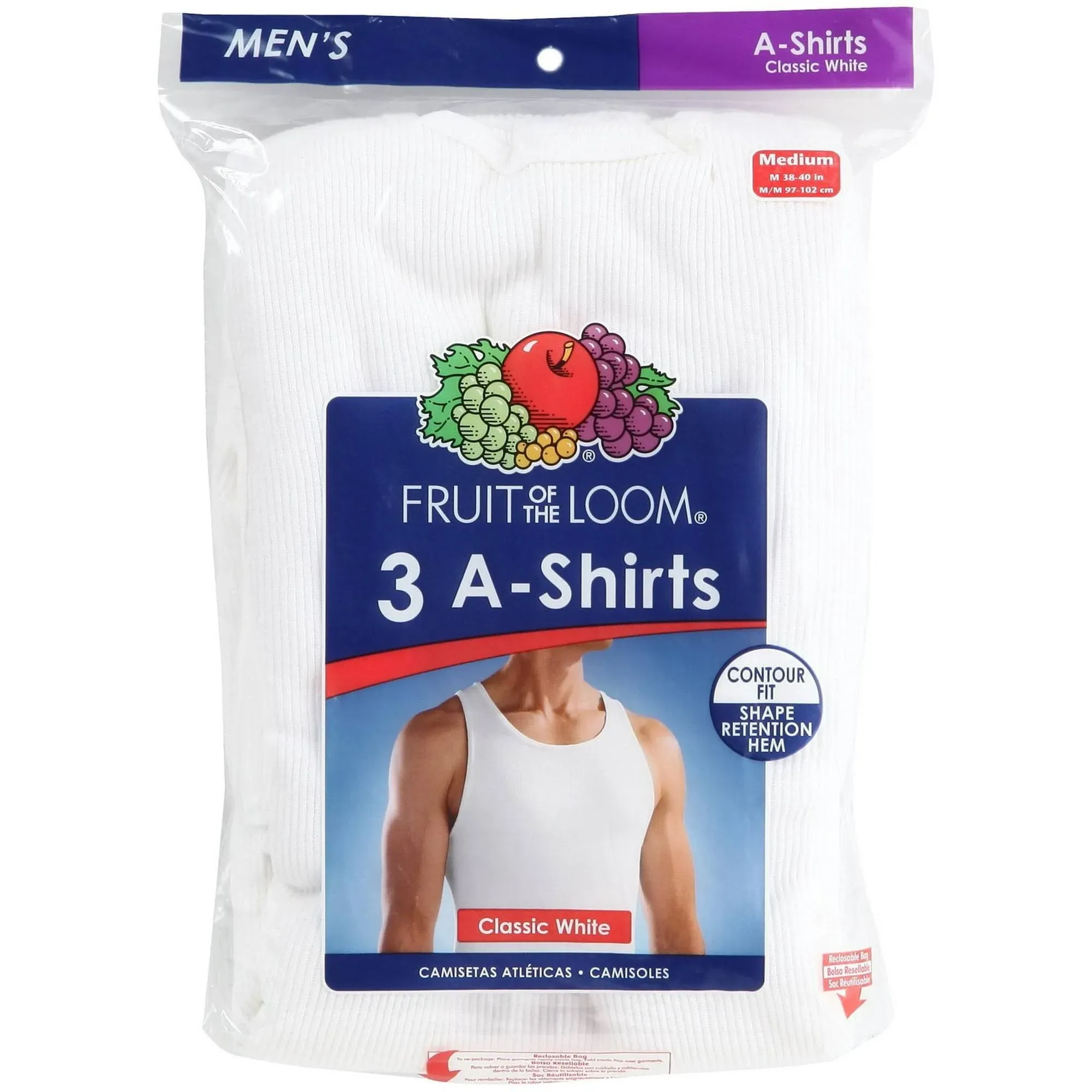 Fruit of the Loom Men's Tank A-Shirts, 3 Pack