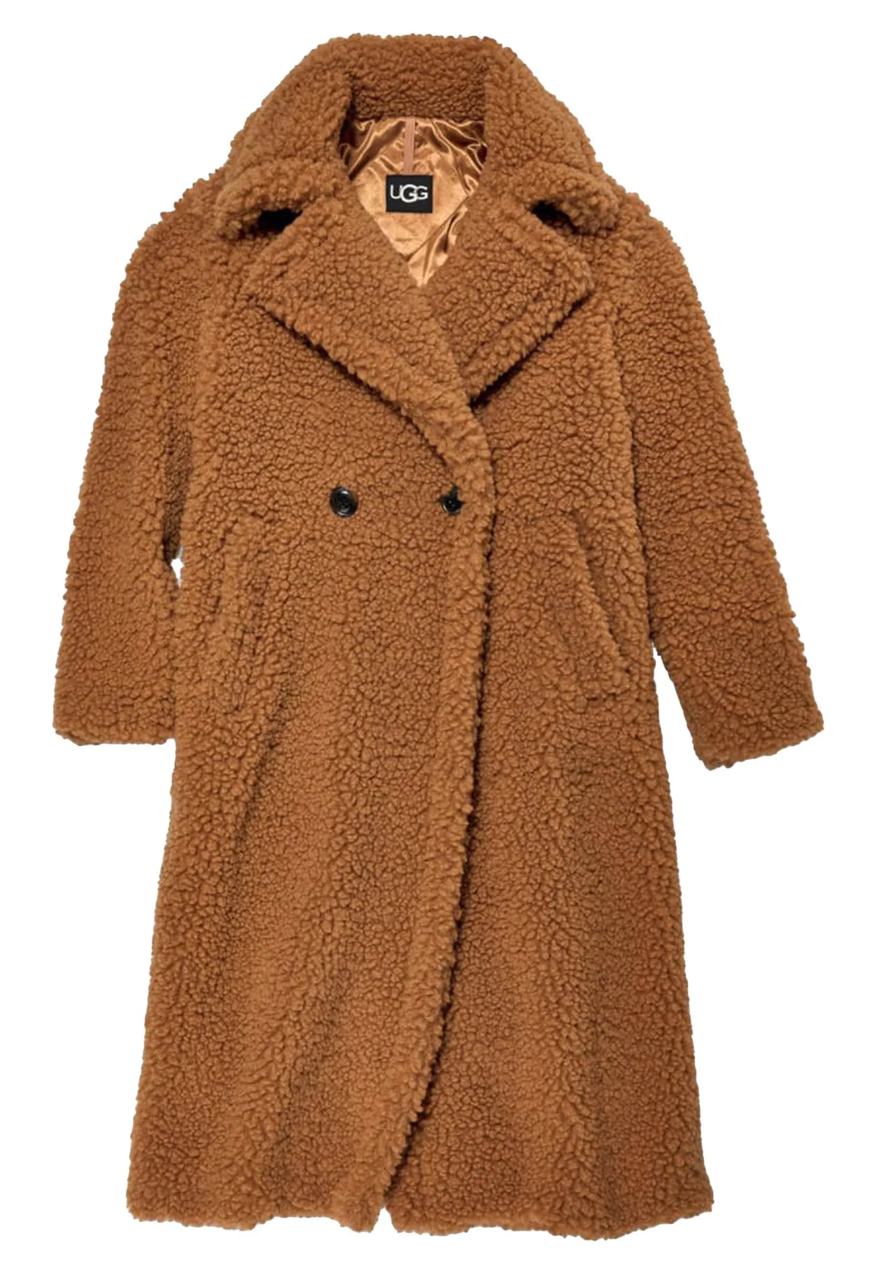 UGG Gertrude Long Teddy Coat - Brown - Size M - Women