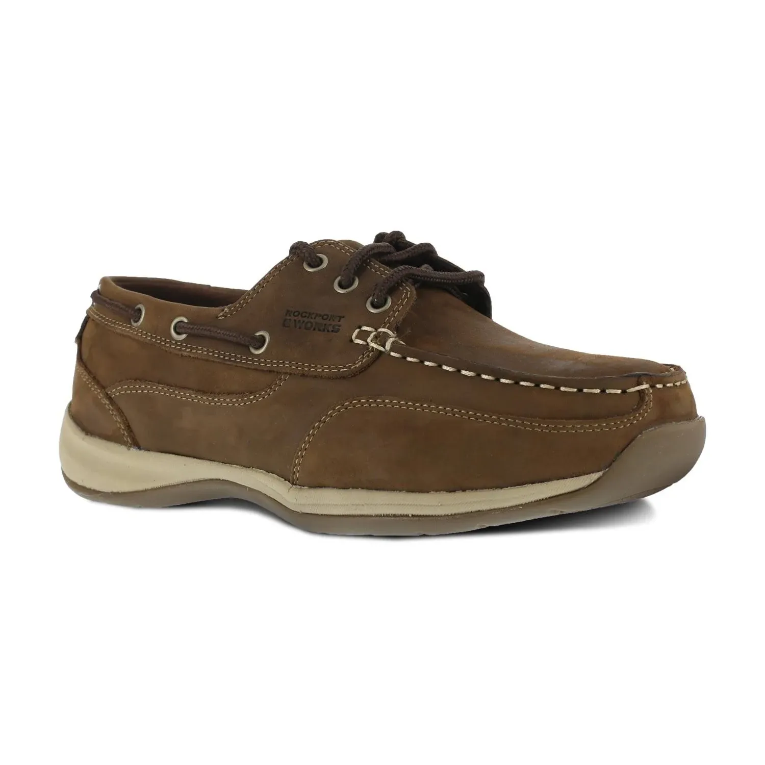 Rockport Men’s Brown Steel Toe Boat Shoe RK6736