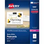 Avery Laser Postcards, White, 200-Pack,