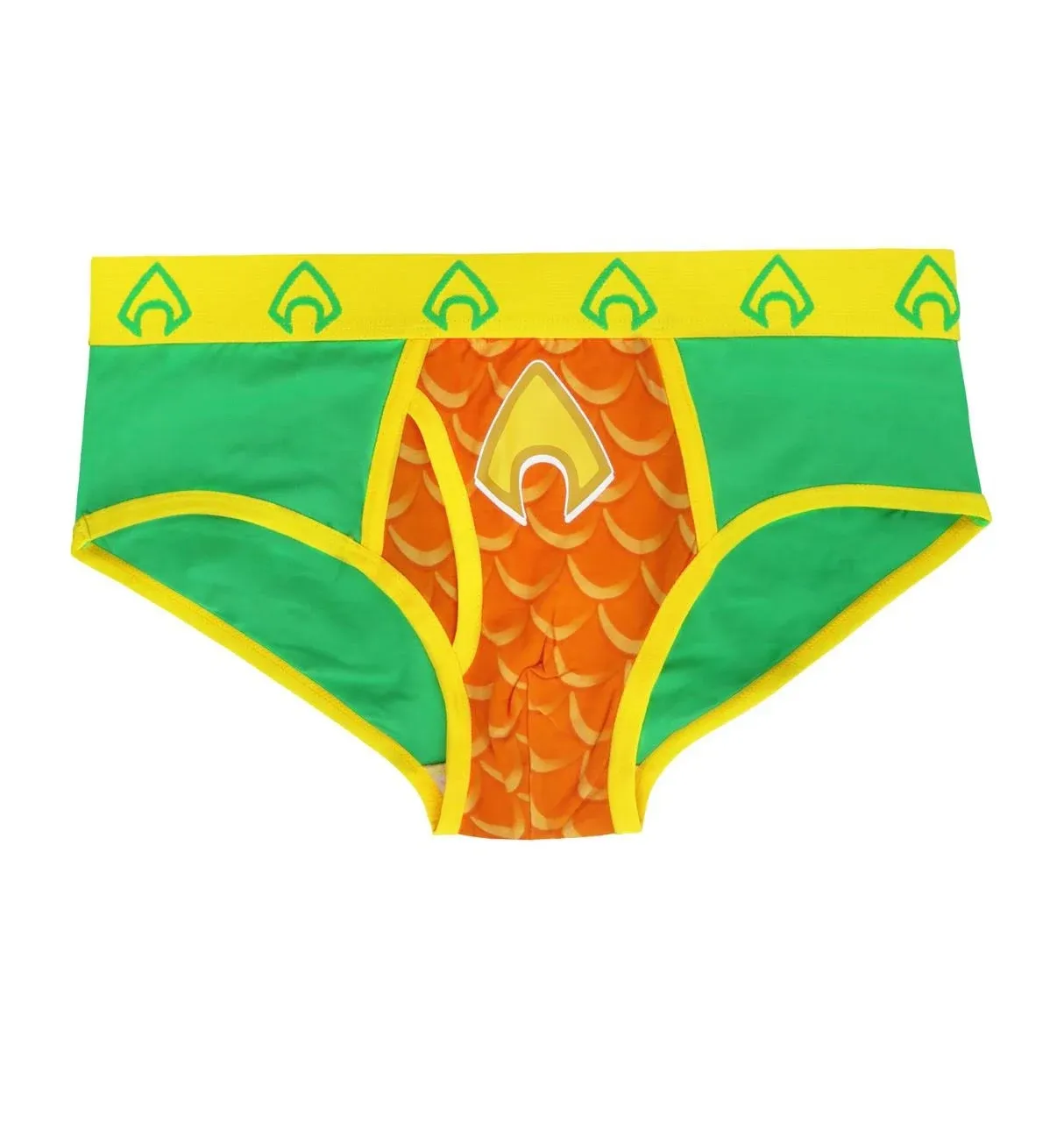 SuperHeroStuff Aquaman Costume Logo Men's Underwear Briefs- XLarge (40-42) Orange