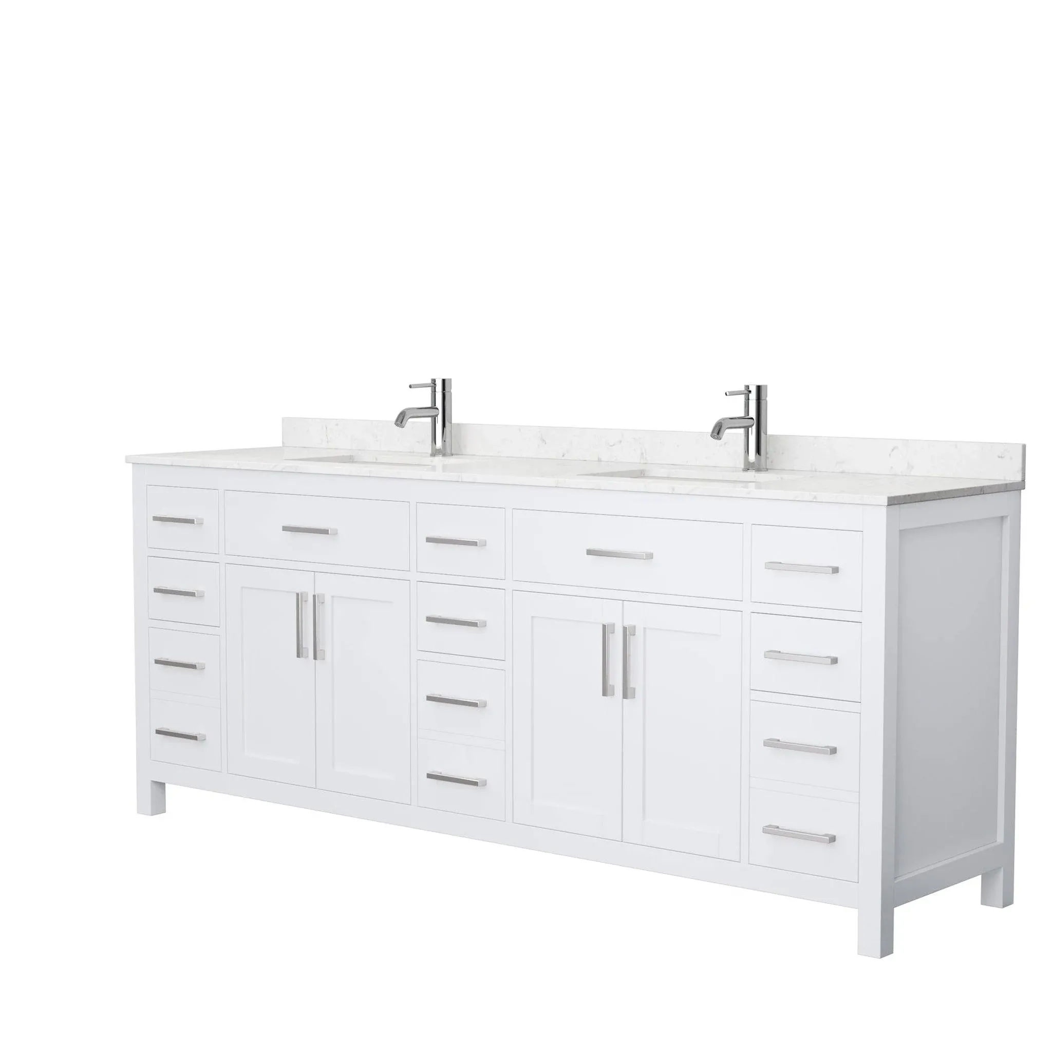 Wyndham Collection Wcg242484d-Unsmxx Beckett 84" Free Standing Double Basin Vanity Set -