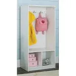 KidSpace 24 in. x 50 in. H White 2-Cube 3-Hook Storage Organizer