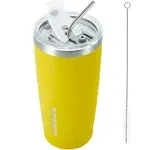 BJPKPK Yellow Stainless Steel Tumbler with Lid and Straw 20 Oz Insulated Tumbler