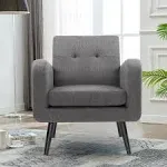 LSSPAID Accent Chairs for Living Room, Living Room Chairs, Mid Century Modern Fabric Chairs, Arm Chairs, Dark Gray, Set of 1