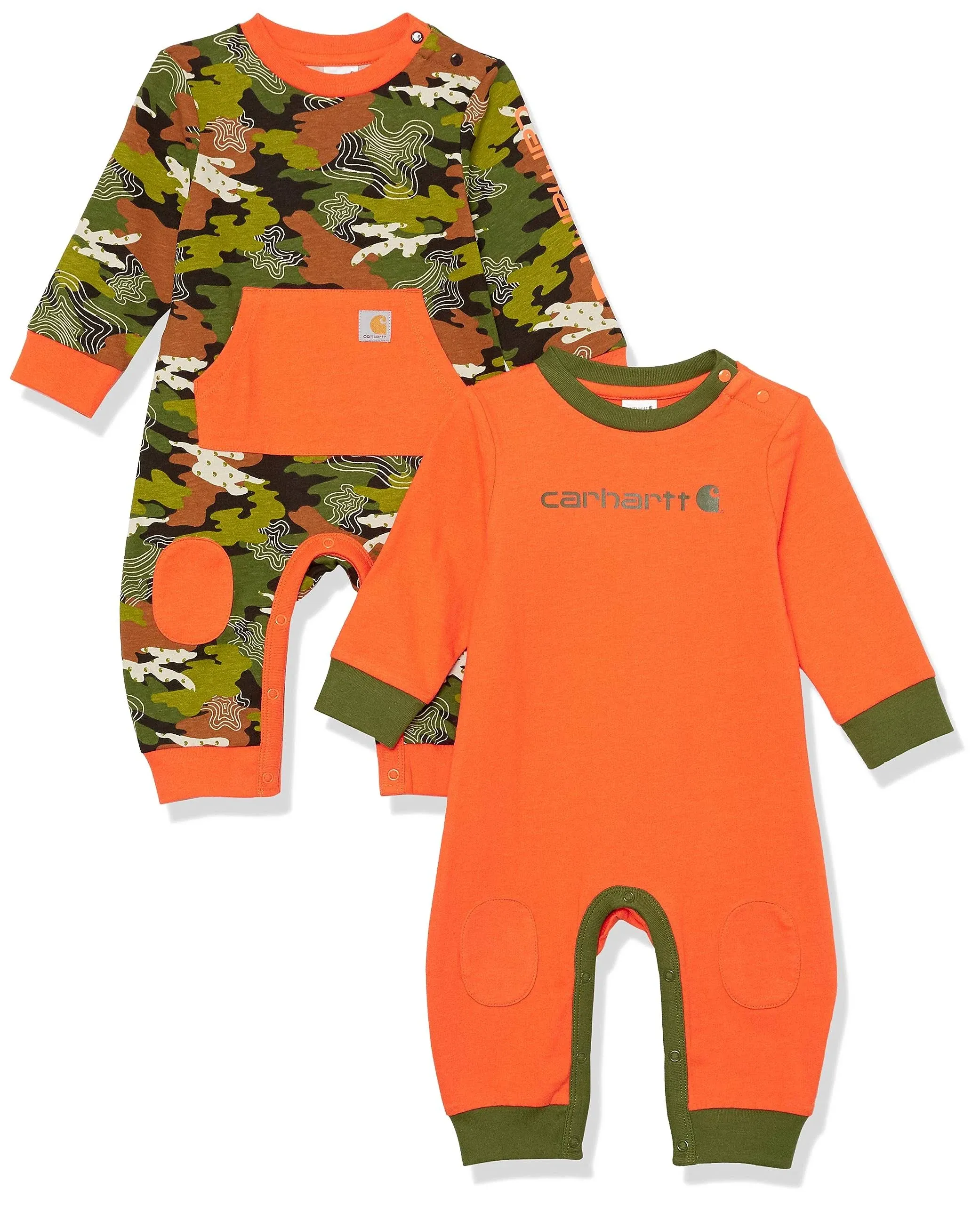 Infant Long-Sleeve Camo Coverall 2pc Set - Topo Camo Print