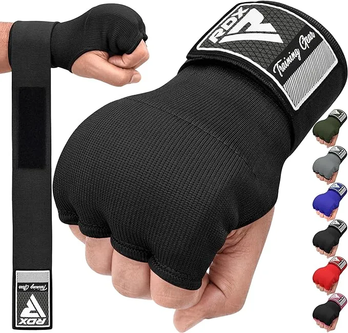 RDX Gel Boxing Hand Wraps Inner Gloves Men Women, Quick 75cm Long Wrist Straps, Elasticated Padded Fist Under Mitts Protection, Muay Thai MMA