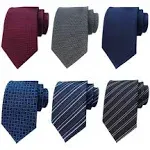 Adulove Men's Necktie Classic Silk Tie Woven Jacquard Neck Ties 6 Pcs