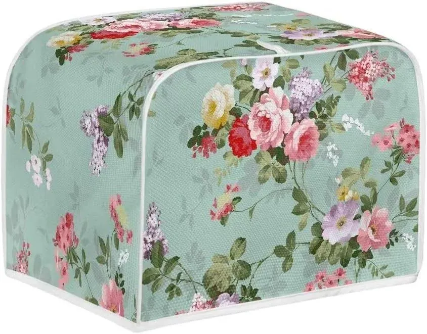 Doojoayie Color Flowers 2-Slice Toaster Cover for Women Appliance Cover Stain Resistant The Pioneer Woman Kitchen Accessories for Most Standard Toasters