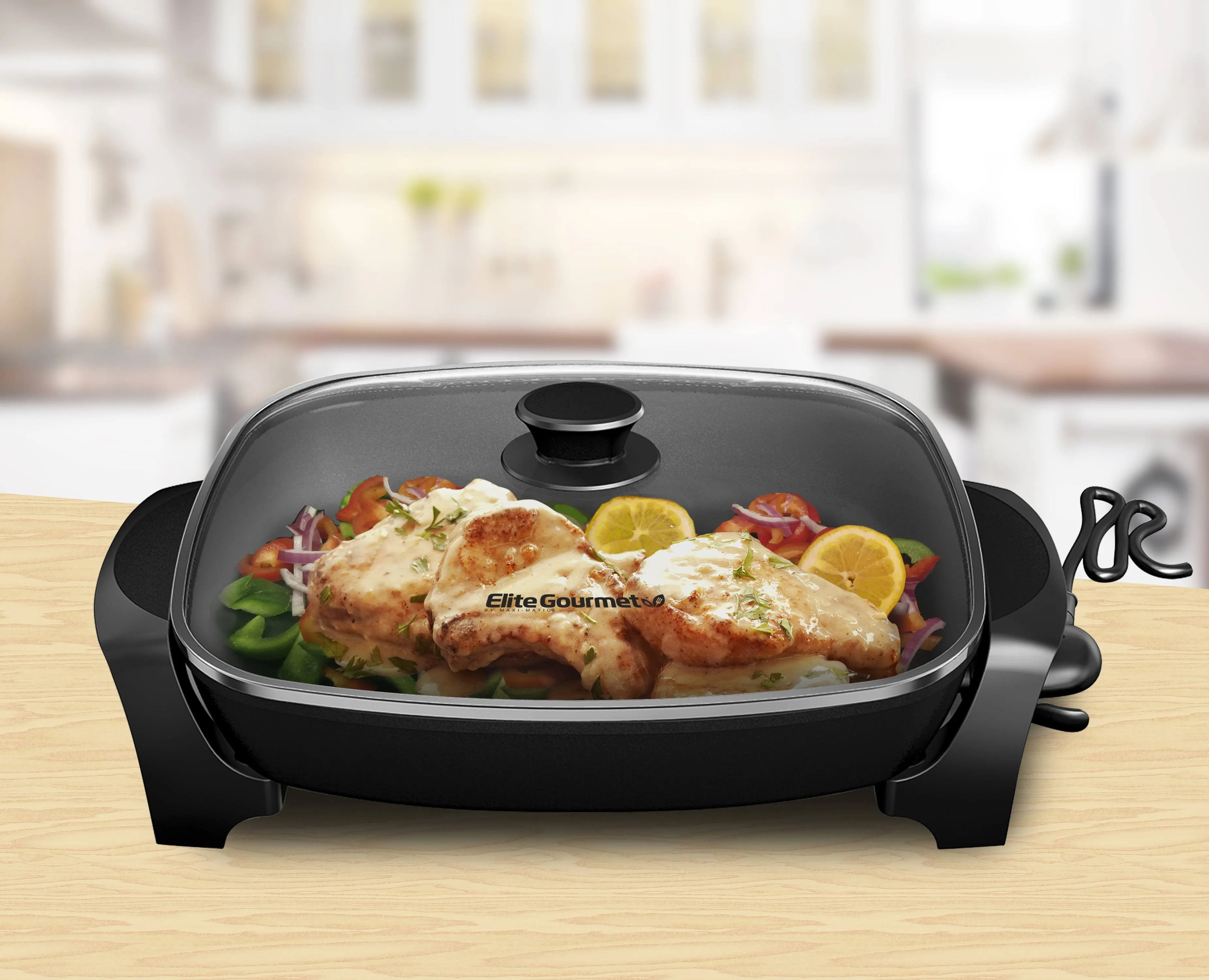 Elite Platinum 16" x 13" Jumbo Electric Skillet with Easy-Pour Spout