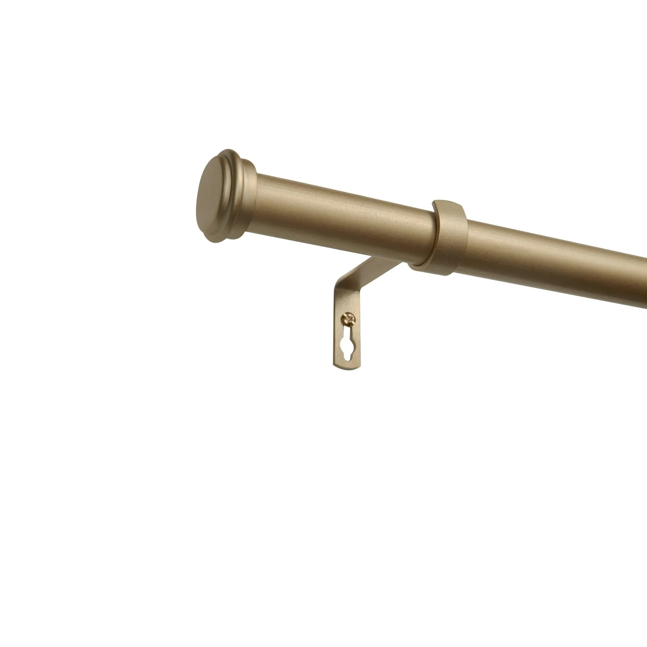 Exclusive Home Curtains Topper 1" Curtain Rod and Coordinating Finial Set, Gold, Adjustable 36"-72"