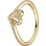 Pandora Timeless Wish Sparkling Heart Ring 14k Gold-plated