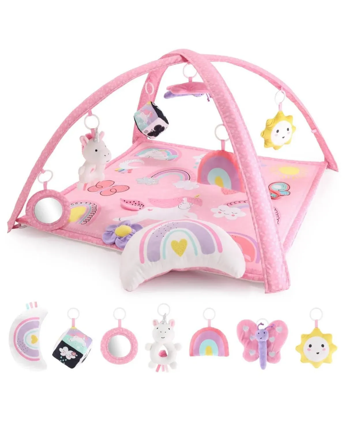 The Peanutshell Rainbow Paradise 7-in-1 Activity Gym & Play Mat for Baby