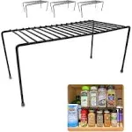 Wire Rack Cabinet Shelf Organizer Set of 4 Black Kitchen Organization, Bathro...