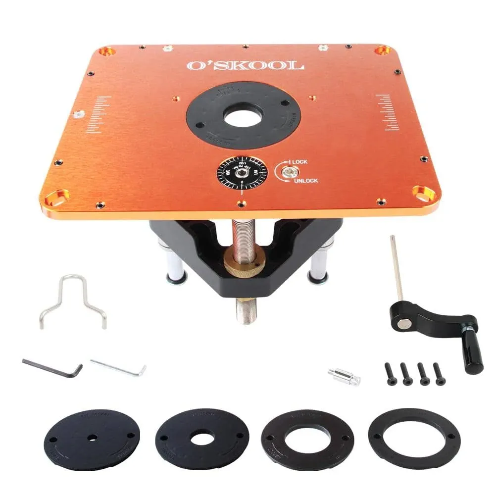 Router Lift Systems for 4.2&quot; Diameter Motors, 9-1/4&#39;&#39; x 11-3/4&#39;&#39; Plate 5-Piece Insert Ring Kit