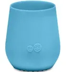 ez pz Tiny Cup (Blue) - 100% Silicone Training Cup for Infants - Designed by a Pediatric Feeding Specialist - 4 months+ - Baby-led Weaning Gear & Baby Gift