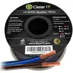 GearIT 14 Gauge 2 x 2.5mm Speaker Wire CCA Cable (30.4 Meters - Black Blue)