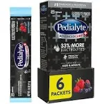 Pedialyte Advanced Care+ Electrolyte Powder, Berry Frost - 6 pack, 0.6 oz packets