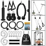 SERTT Weight Cable Pulley System Gym, Upgraded Cable Pulley Attachments for Gym LAT Pull Down, Biceps Curl, Tricep, Arm Workouts - Weight Pulley