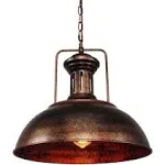  Industrial Pendant Light, Plug in Hanging Pendant Lighting for 1 light Rusty