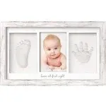 KeaBabies Baby Handprint & Footprint Keepsake Duo Frame in Vintage White