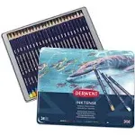 Derwent Inktense Pencils Tin, Set of 24, Great for Holiday Gifts, 4mm Round Core, Firm Texture, Watersoluble, Ideal for Watercolor, Drawing, Coloring and Painting on Paper and Fabric (0700929)